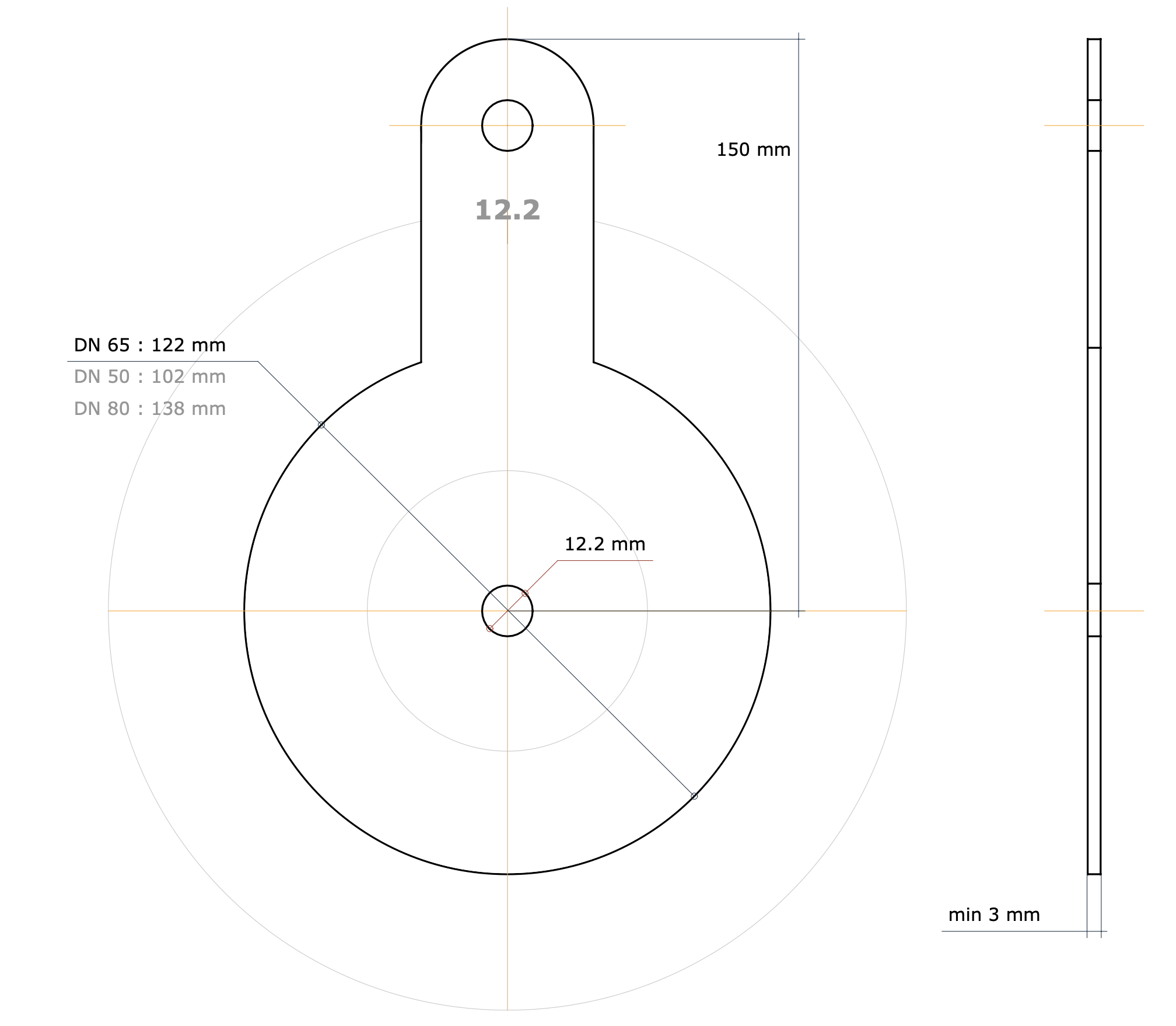 Calculation of the orifice plate