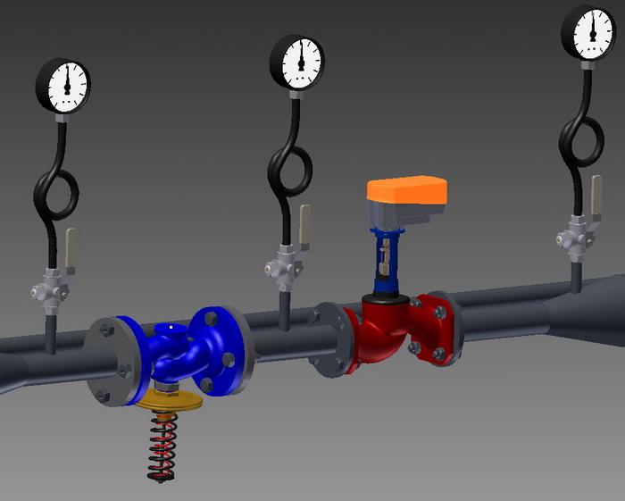 Installation of a pressure differential regulator